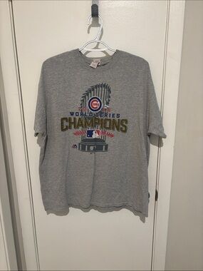 Gildan Gray Chicago Cubs 2016 World Series Champions T-Shirt